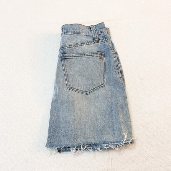 Madewell Light Wash Denim Skirt Assymetric Front Slit Design Size 26 - Picture 4 of 4